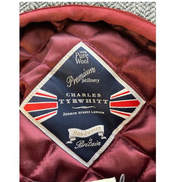 Charles Tyrwhitt 100% Pure Wool Gray Handwoven Newsboys Cap - Picture 2 of 7